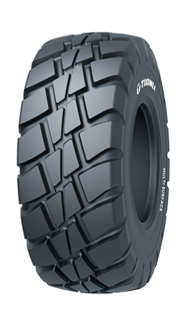 Side profile of Tianli Multi Surface tyre with open‑pattern grooves and robust sidewall design for versatile on/off‑road traction.