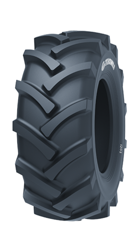 Tianli I202 radial tyre with rugged tread and reinforced shoulders for industrial and agricultural transport.