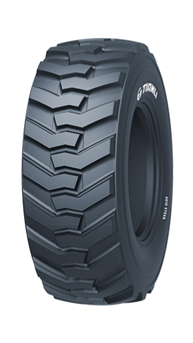 Tianli SKID Steer tyre showing heavy-duty tread with deep, aggressive lugs designed for skid steer loaders.