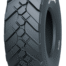 Front-angle view of Tianli TUM110 radial OTR tyre highlighting block tread pattern and robust radial casing.
